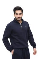Knitted Quarter Zipper (Navy Blue)
